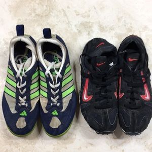 Two pairs of track / XC spikes Adidas / Nike